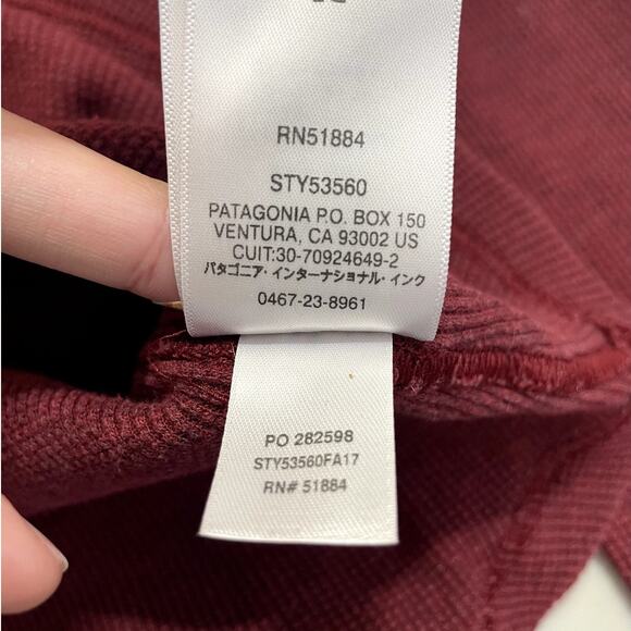 Patagonia Hooded Waffle Tunic Pullover Maroon Women's Size XS Athleisure Hiking - Picture 11 of 12